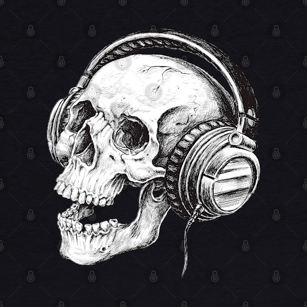 Headphones Skull by BlackRavenOath